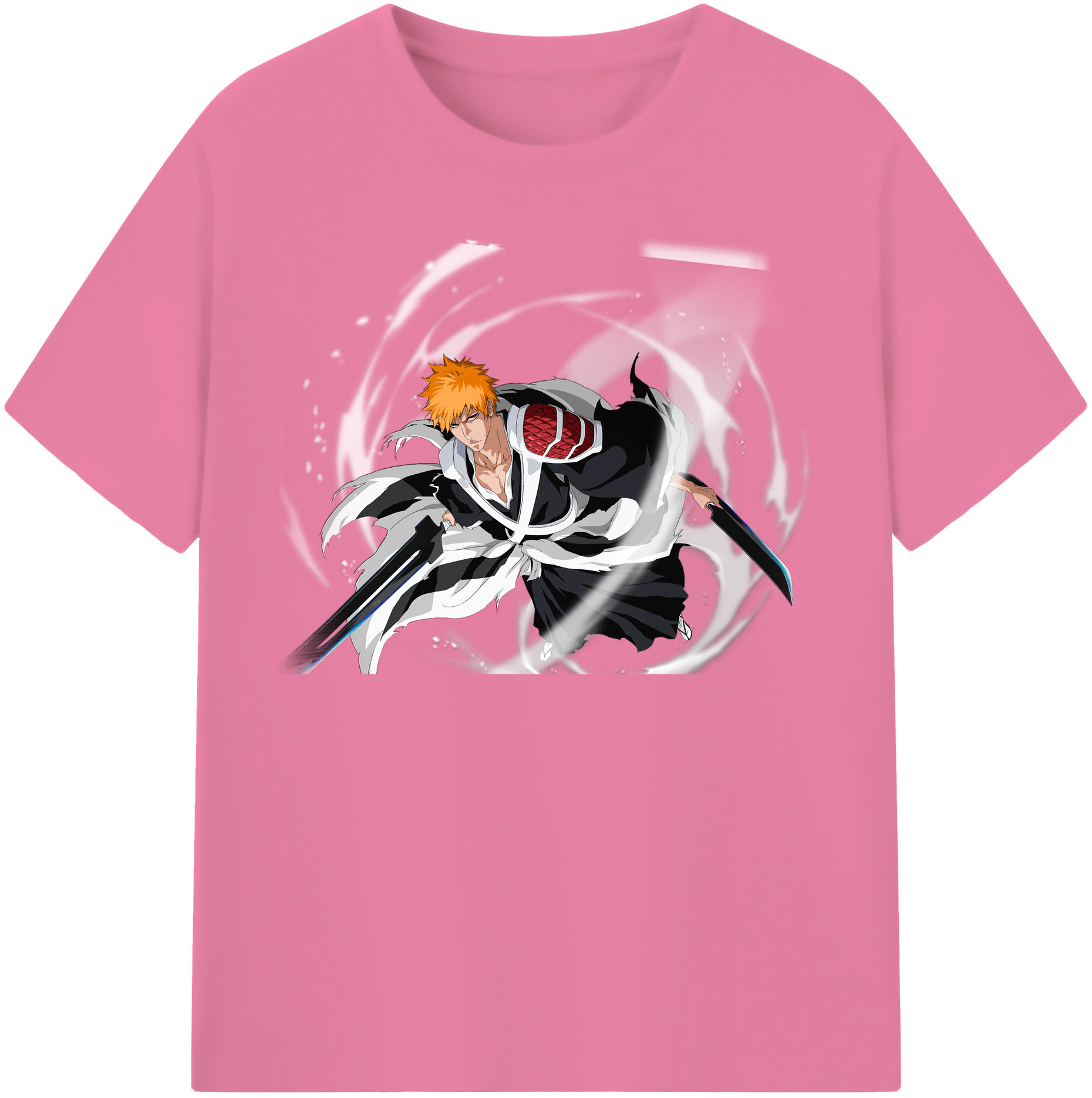 （画像用） ブリーチ 黒崎一護（くろさき いちご）BLEACH Kurosaki Ichigo 綿100％半袖Tシャツ（フロントプリント）